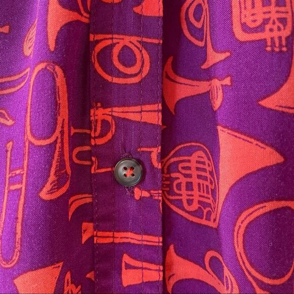 Anthropologie Toot Your Horn 22 of 52 Conversations Instrumet Shirt Blouse 2 XS - Picture 9 of 9